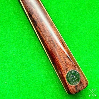 Handcrafted Cue Creator Zeus snooker cue with Burmese Rosewood and Birdseye Maple splice